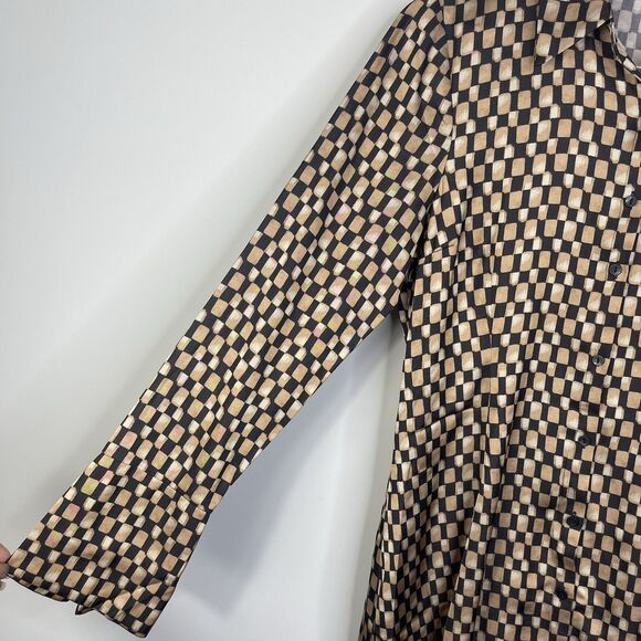 Abercrombie Fitch Satin Shirt Dress Womens Size Small Front Button Long Sleeve - Picture 4 of 7